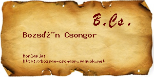 Bozsán Csongor névjegykártya